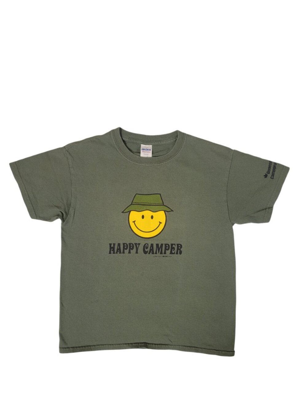 2001 Geneseo Campground Happy Camper Unisex Youth Crewneck Cotton Tee SS Medium